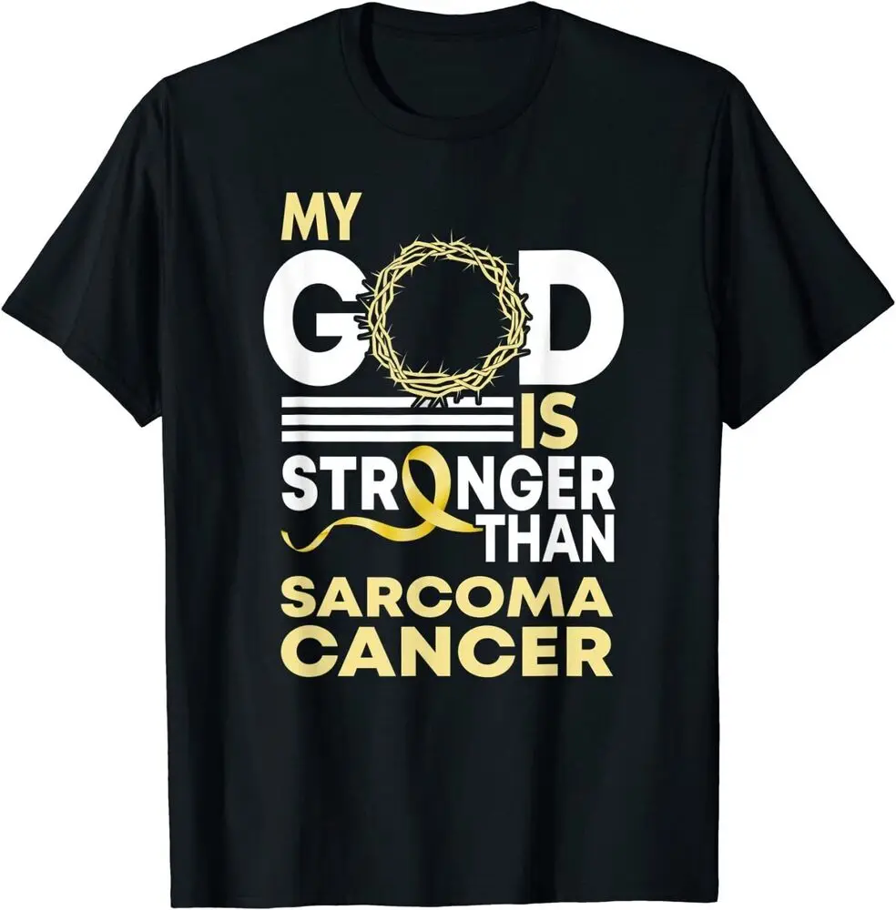 

My God Is Stronger Than Sarcoma Cancer Awareness Ribbon T-Shirt Funny Gift
