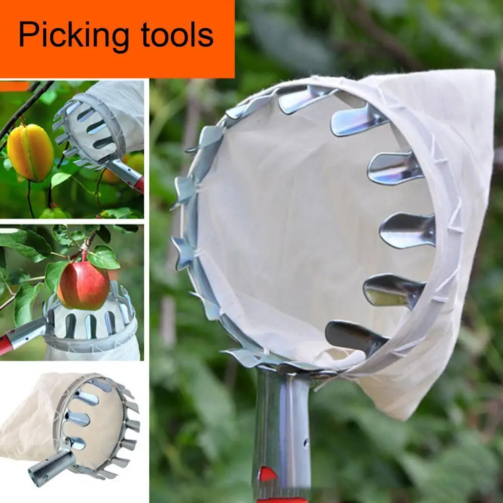 

Ergonomic for Garden Metal Picking Tool Anti-rust Effective Fruit Picker Manual for Garden