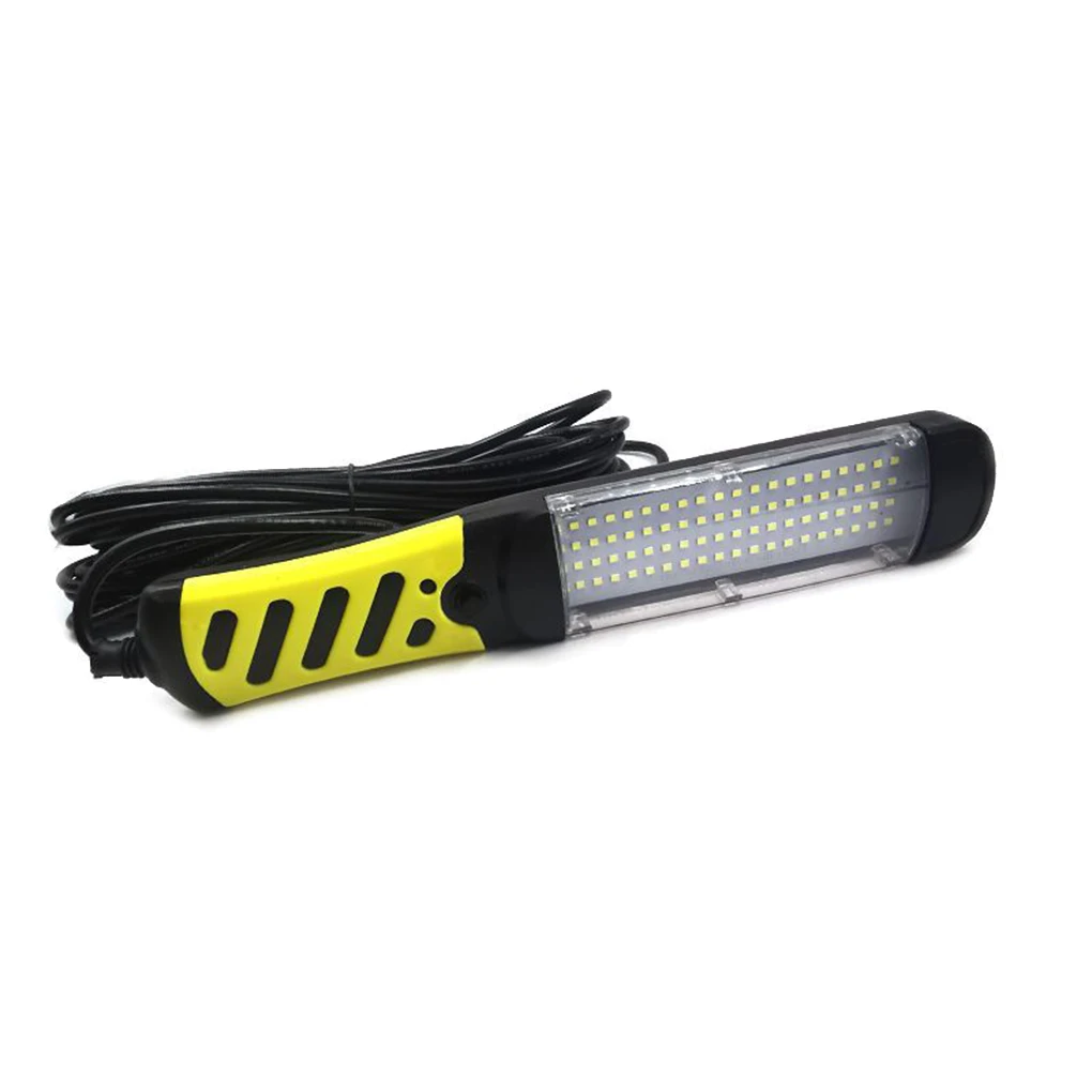 

PVC Rubber Work Light Oilproof Button Control Outdoor Emergency Car Repairing Lamp with Rotary Hanger Yellow 80 Beads