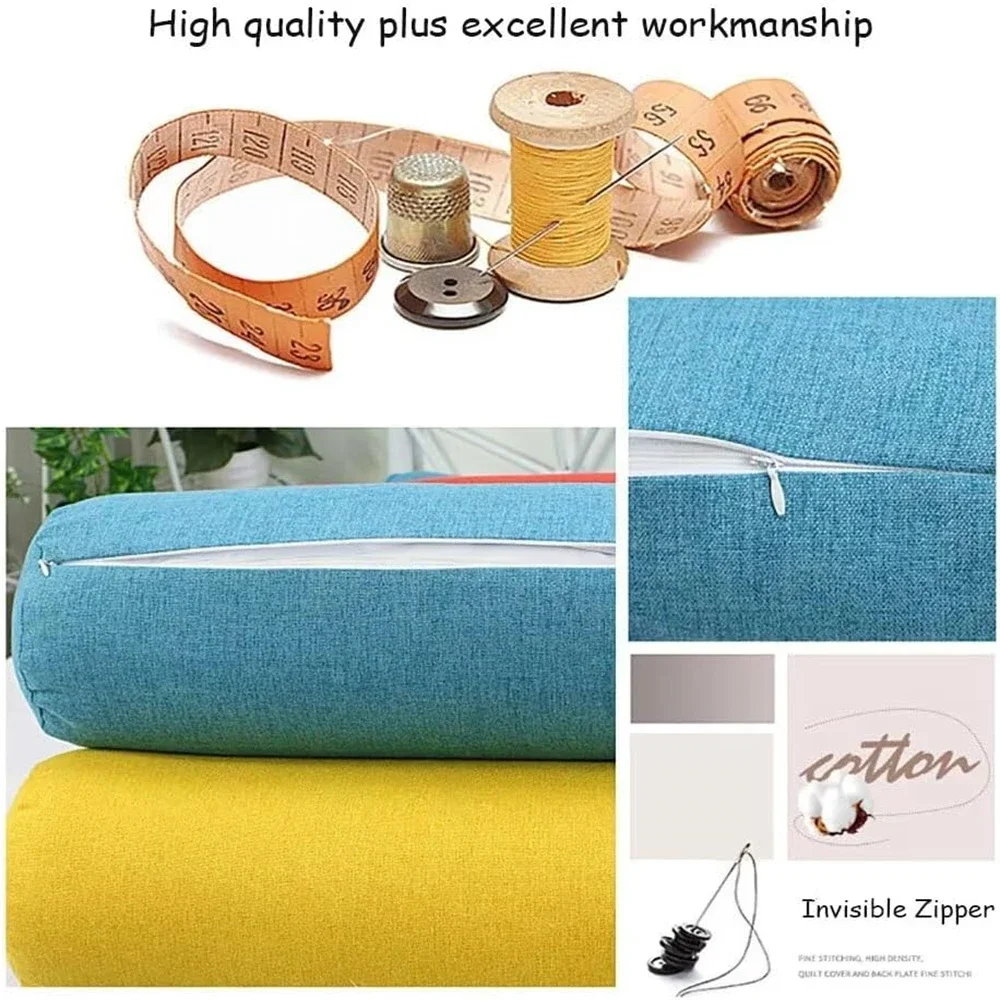Фото Круглая подушка Bolster Custo, подушка для дивана, подушки для спинки, губчатый наполнитель, круглые подушки для спины, мягкий декор Cojines, подушка для эркера №5