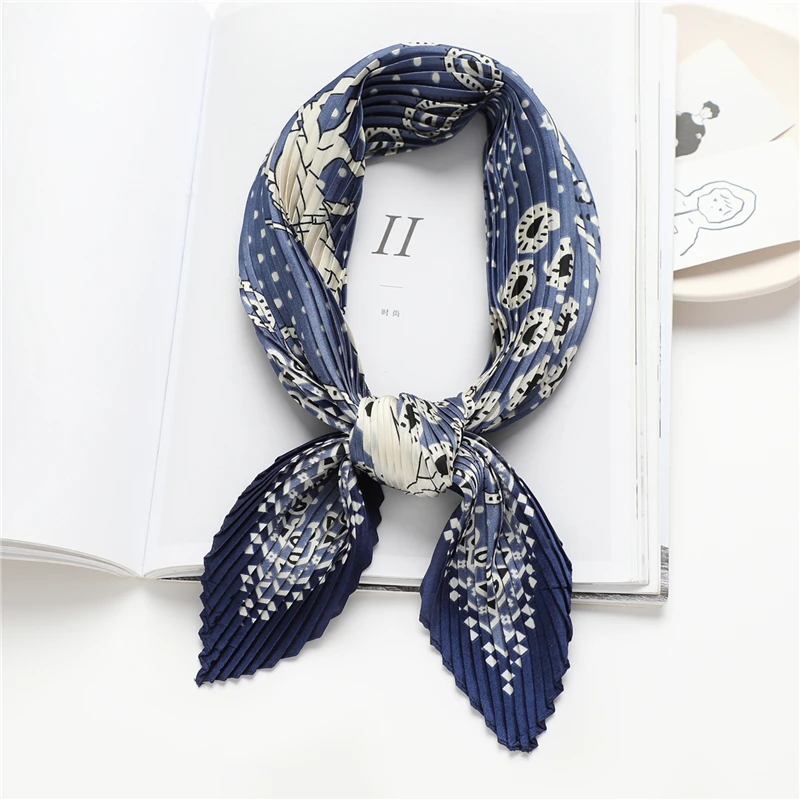 

Luxury Design Crinkle Scarf Women Hair Band Satin Silk Square Scarves Neck Tie Hand Bag Wirst Female Bandana Foulard Accessories
