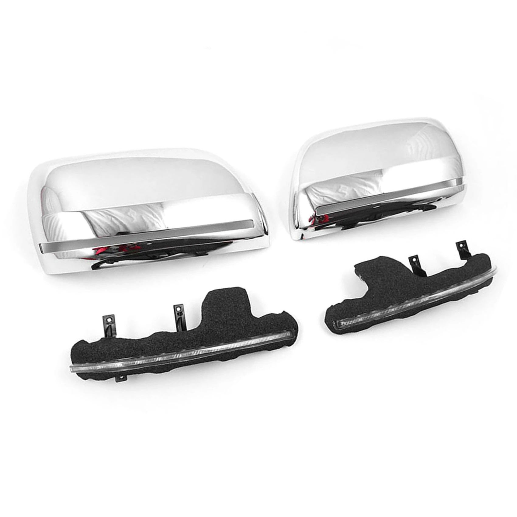 

1Pair Chrome Flowing LED Side Rear-View Mirror Cover Mirror Assembly for Toyota Land Cruiser LC200 FJ200 2008-2019