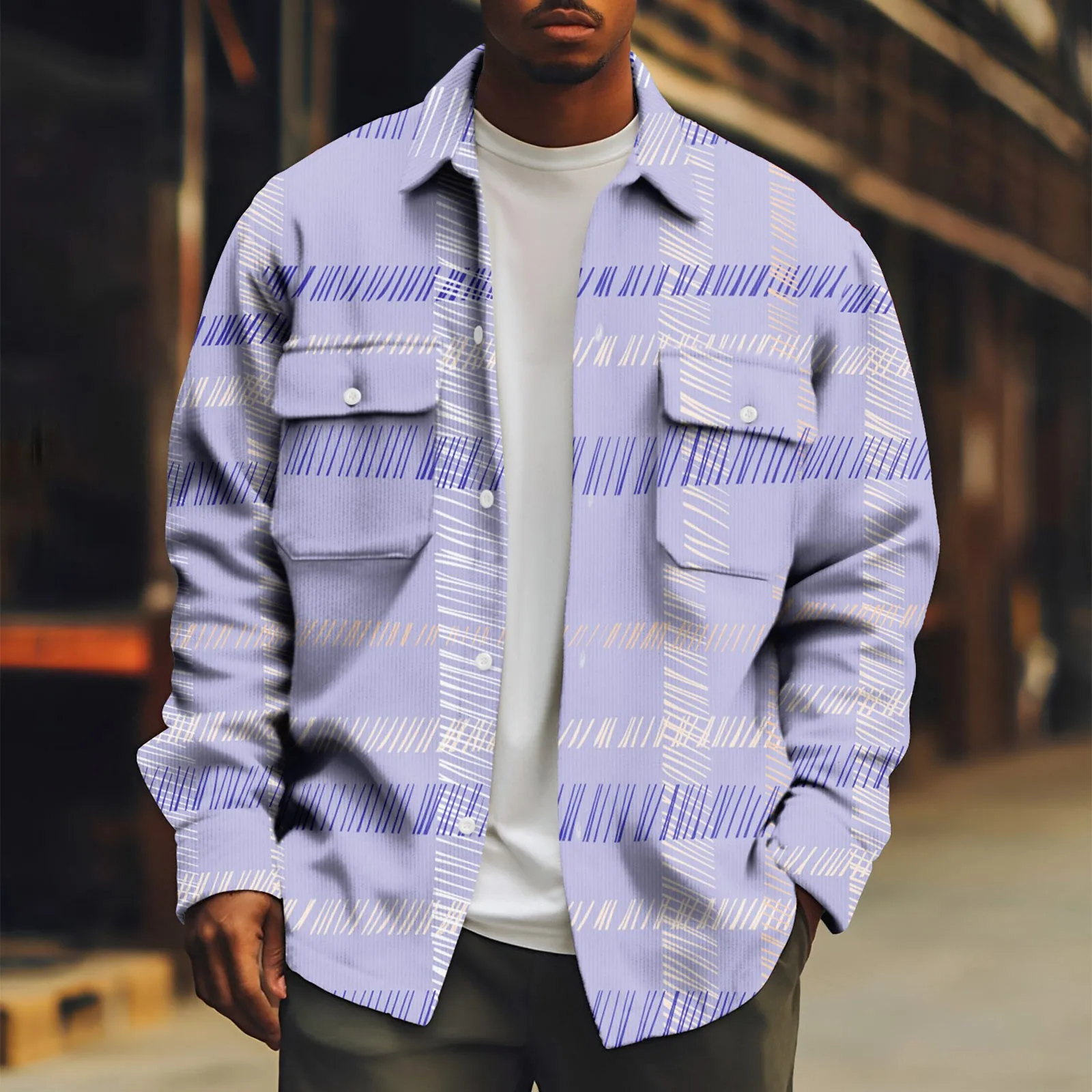 

Мужская повседневная куртка в клетку, облегающая куртка в британском стиле, с отложным воротником, на пуговицах, осень 2023