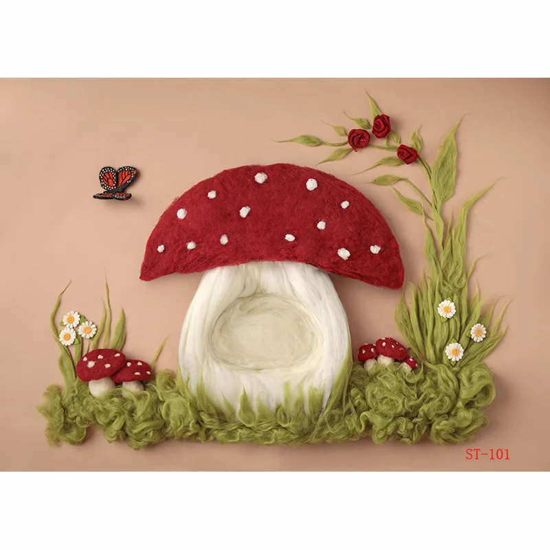 Фон для фотосъемки новорожденных с изображением цветочной корзины