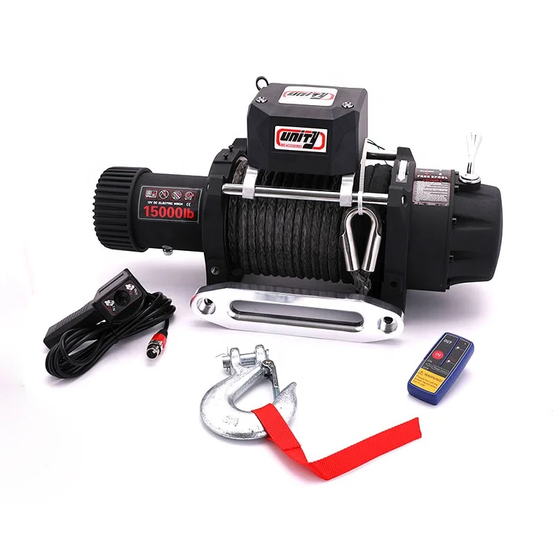 

4WD 12V/24V Electric Winch 15000lb with Synthetic ROPE