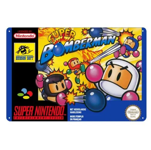 Металлический постер Super Bomberman в стиле ретро для видеоигр жестяной знак 20*30 см