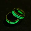 Luminous Letter Rings Figure For Men Titanium Steel Retro Glow In Dark Fluorescent Jewelry Gift Metal Band Ring Anillo Hombre 4