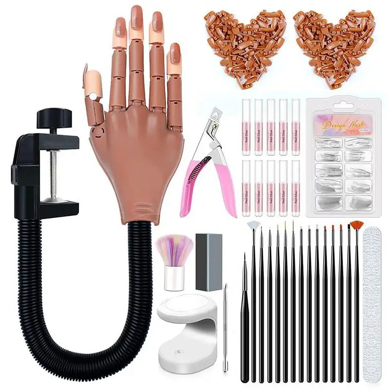 

Nail Hand DIY Acrylic Practice Hand Kit Fake Mannequin Hands For Nails Practice Movable Nail Mannequin Hand