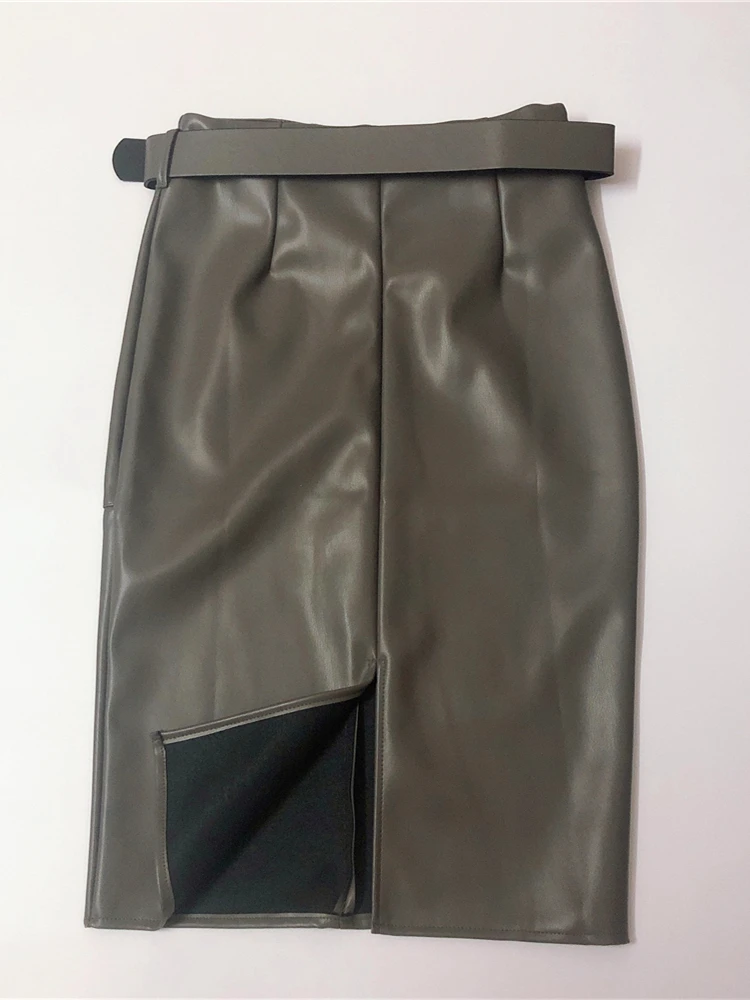 Юбка-карандаш Женская средней длины с поясом и высокой талией - купить по