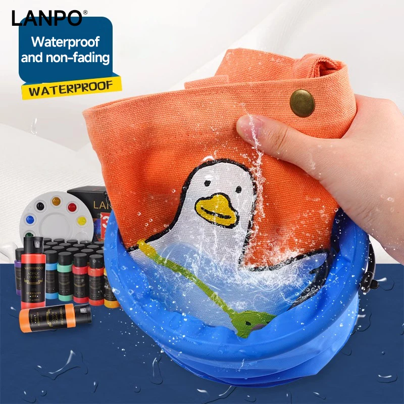 Акриловые краски LANPO 12/24/36 цветов стекло/текстиль набор пигментов 12/60 мл