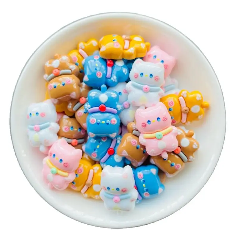 10 шт. Новый 25*18 мм милый кот мультфильм колокольчик смешанных цветов котенок