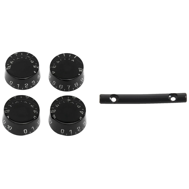 

Guitar String Tree Guides String Retainer Bar 4 With 4Pcs Electric Guitar Top Hat Knobs Speed Volume Tone Control Knobs