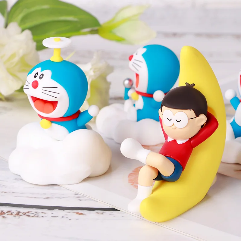 

Doraemon Kawaii Handheld Office Boy Night Travel Star Series Toys Nobita Robot Cat Tinker Bell Car Ornaments Gifts Decoration