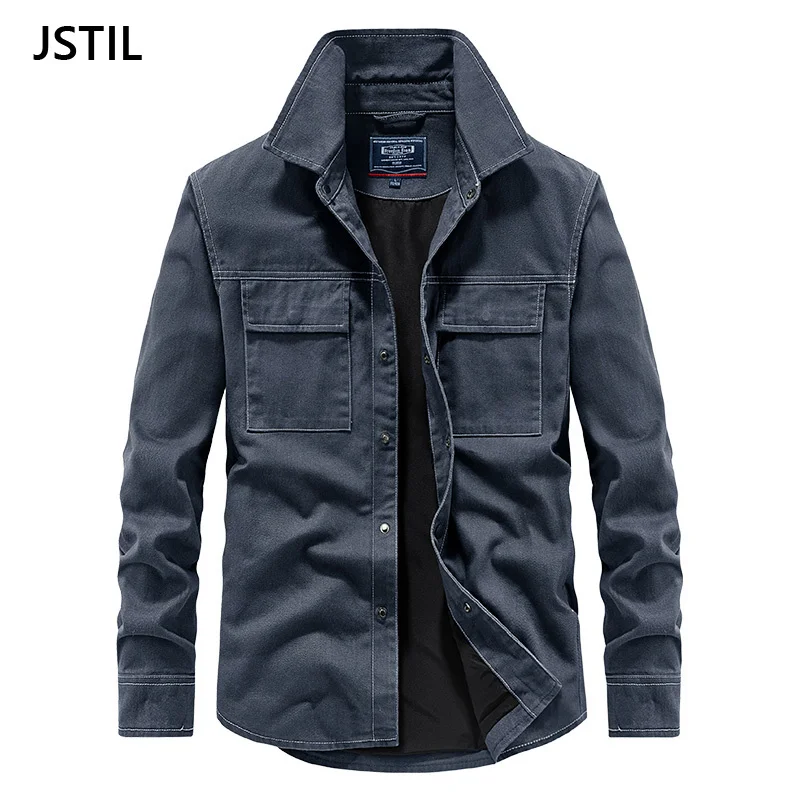 

2022 New Brand Men's Denim Casual Jackets Thick Winter Black Fashion Tooling Jacket Streetwear Warm Clothing Coats Jacket Men