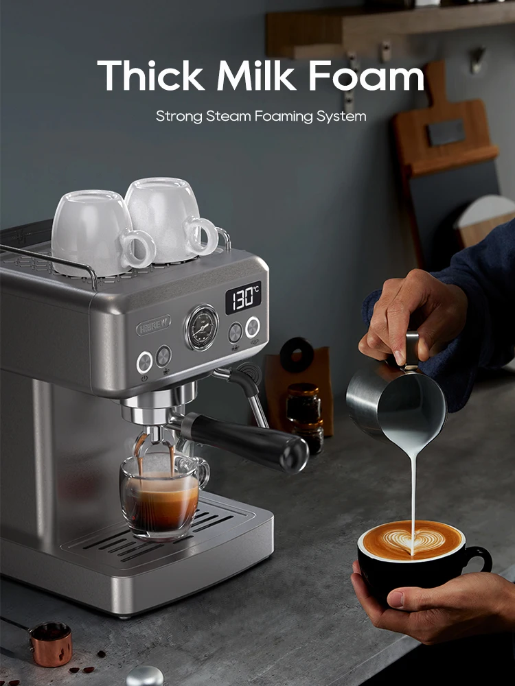 Полуавтоматическая кофемашина для эспрессо Preorder HiBREW 20 бар с регулируемой