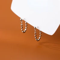 handmade trendy round beads back hanging integrated earring for women girls child student charm birthday gift