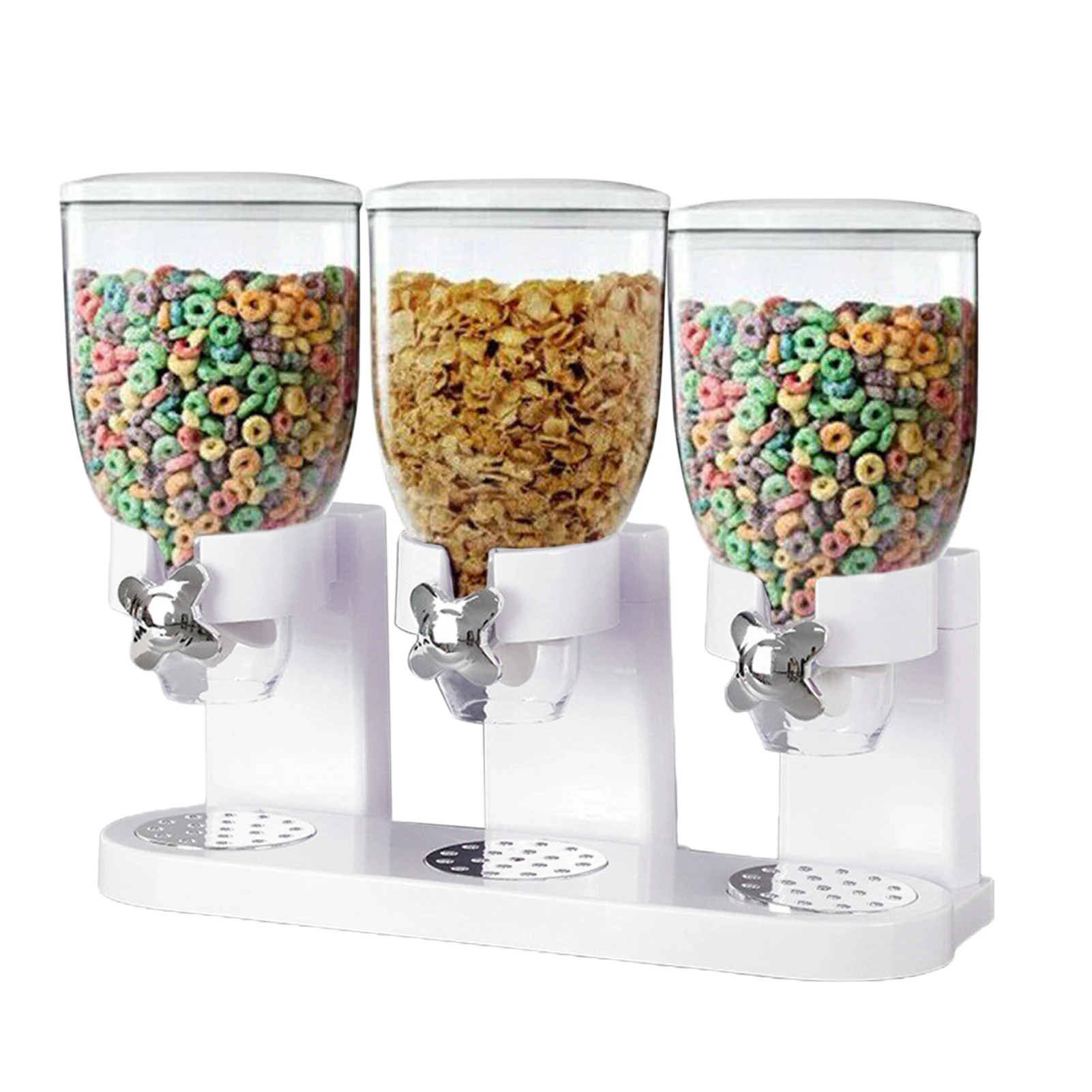 

Triple Food Dispenser Commercial Cereal Dispenser Triple Food Dispensers Three Canister Cereal Container Grain Storage For
