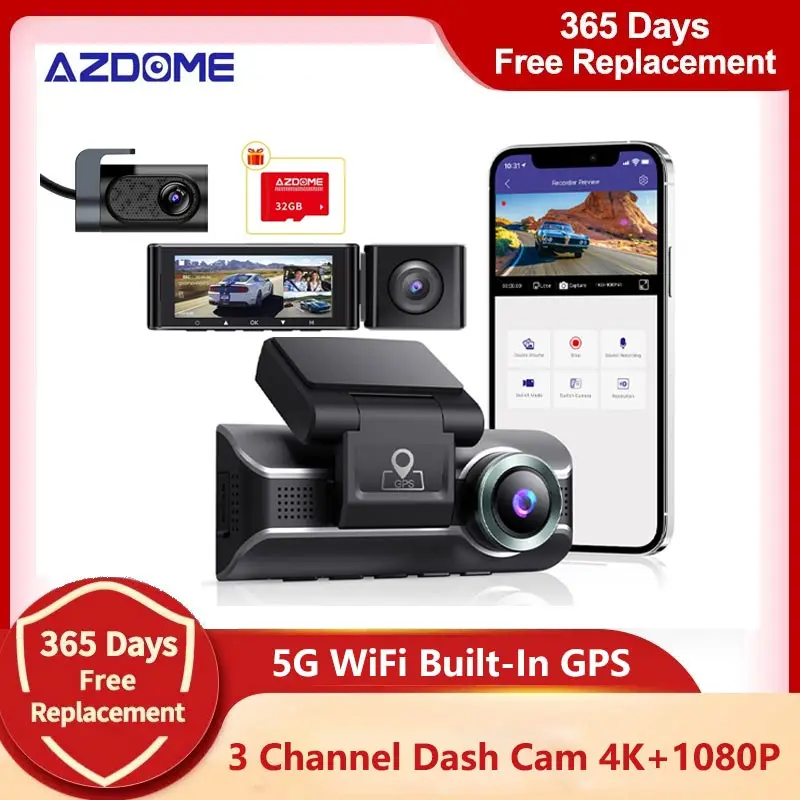 

Видеорегистратор AZDOME M550 Pro, 3 канала, 4K, GPS, 2160P