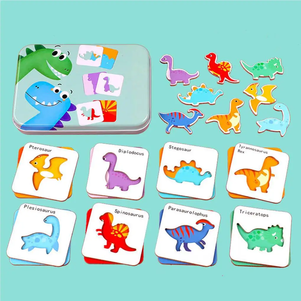 

Children Wooden Puzzle Baby Early Educational Toy Cartoon Animal Wood Jigsaw Puzzles of the Six-in-One Toy