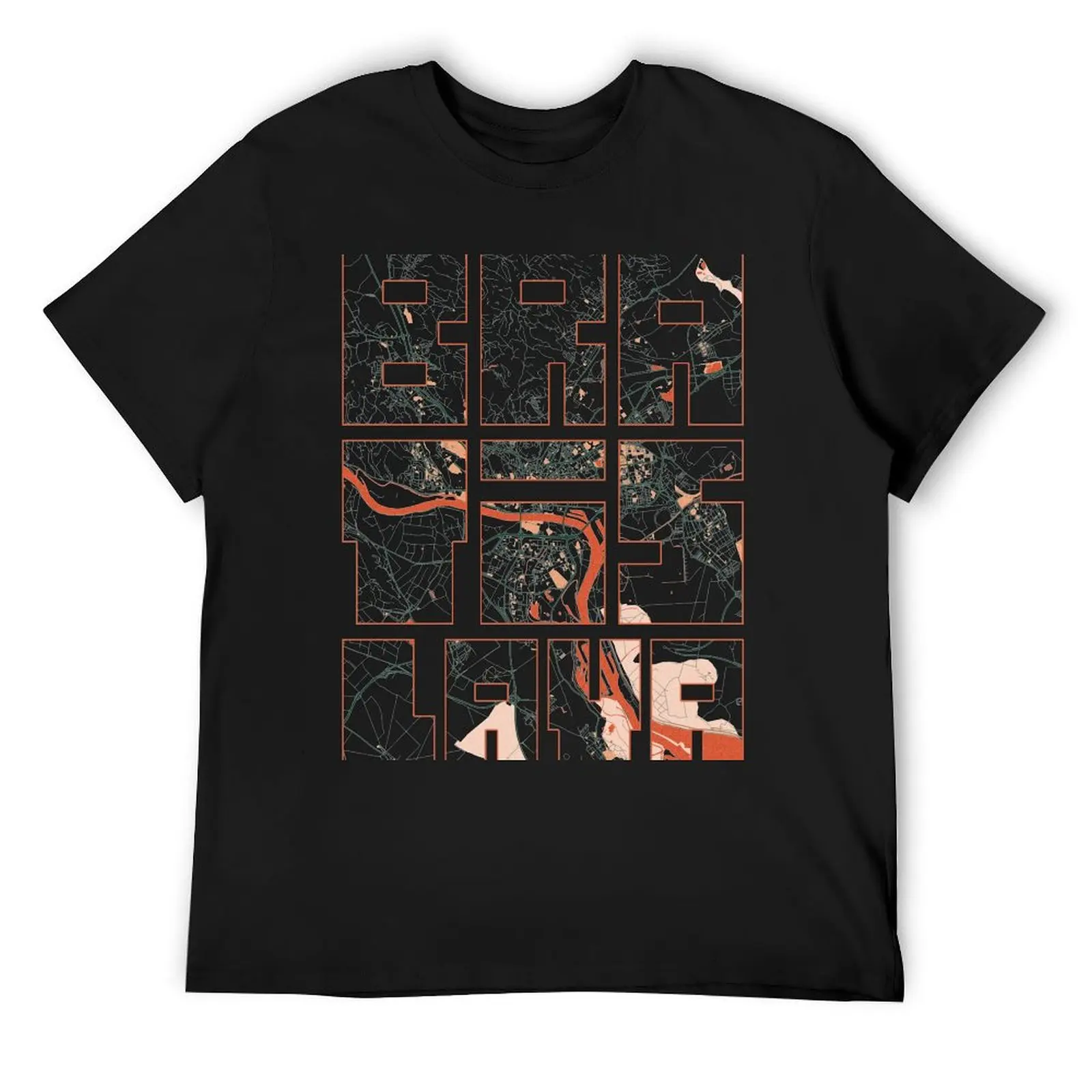 Карта Сити Братислава в Словаччи - богемная футболка уличная одежда летние