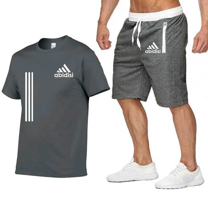 

New 2022 Summer Casual Shorts + T-shirt Sets Harajuku Street T-shirts Sweatpants Men's Suits Tops T-shirts