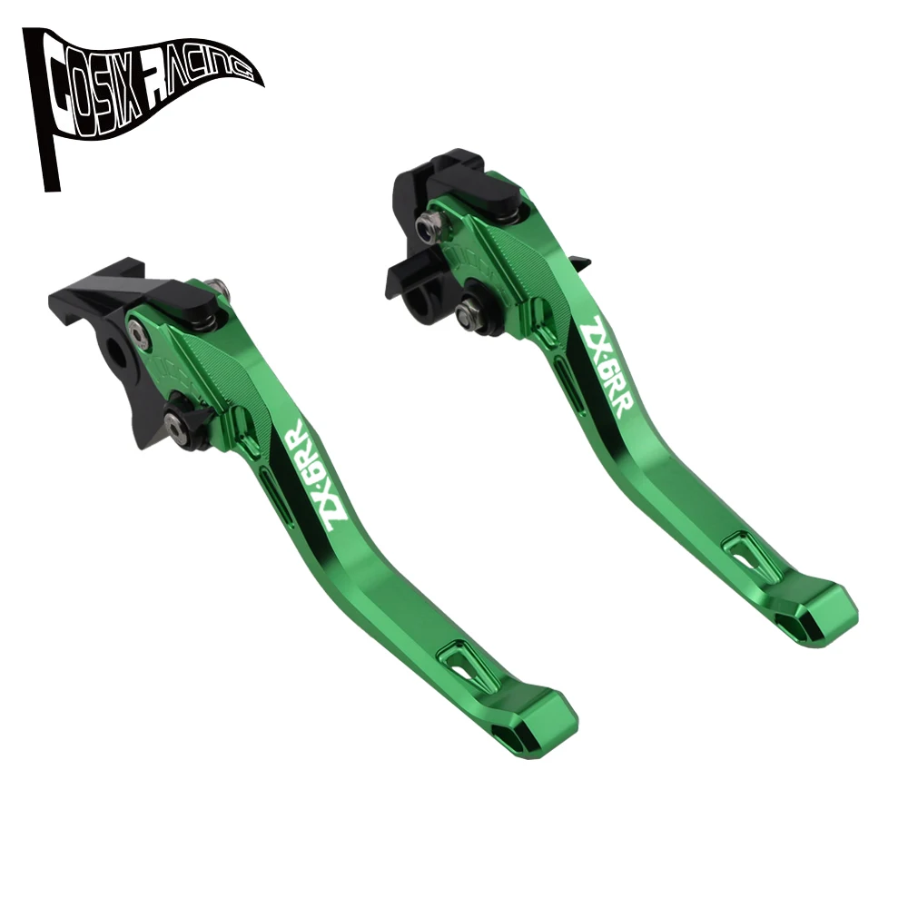 Фото Подходит для ZX6RR ZX6R ZX636R 2000-2004, аксессуары для мотоциклов с ЧПУ, короткие тормозные рычаги сцепления, набор регулируемых ручек №2
