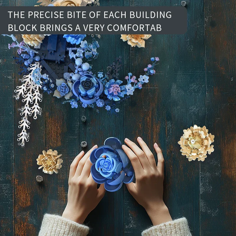 934 шт. вечная луна цветок строительные блоки настенная мебель для дома модель