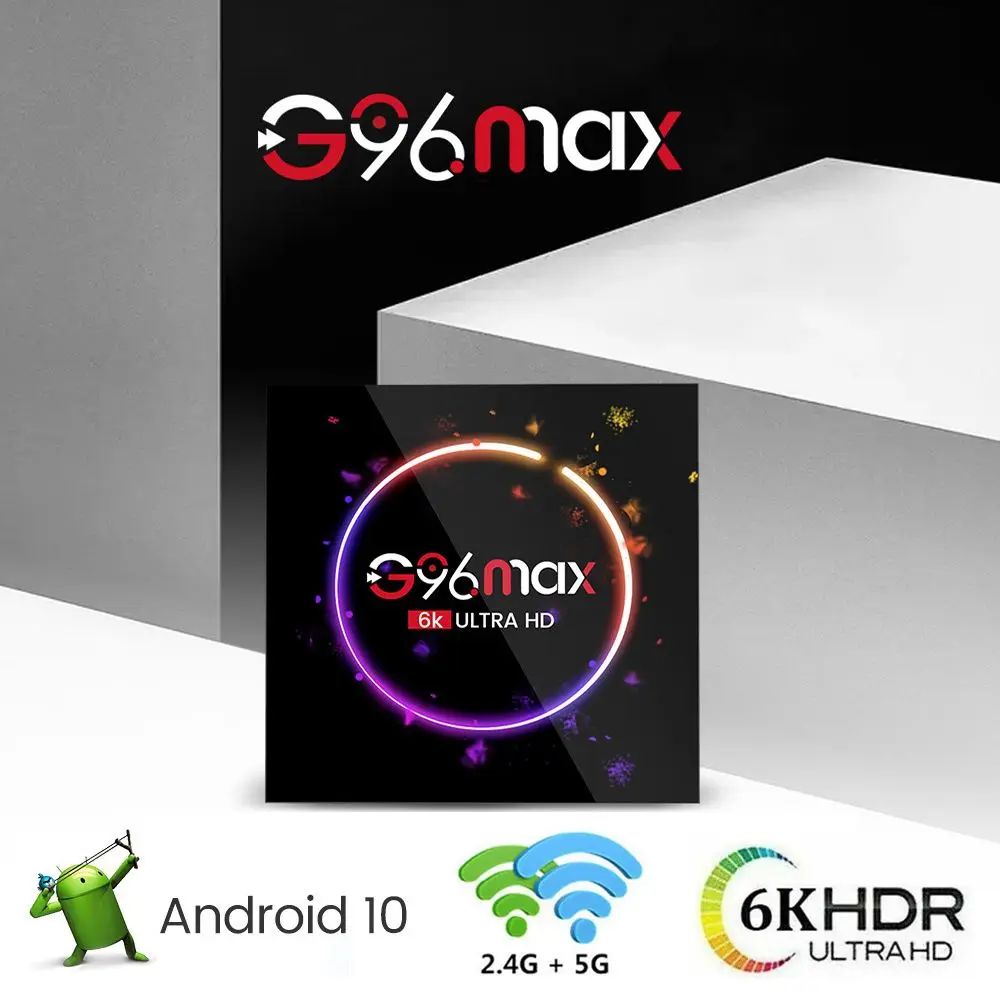 

G96 Max 4GB 32GB 2.4G/5G Dual WIFI Android 10 Media Player Smart TV Box Set Top Box Quad Core Allwinner H616