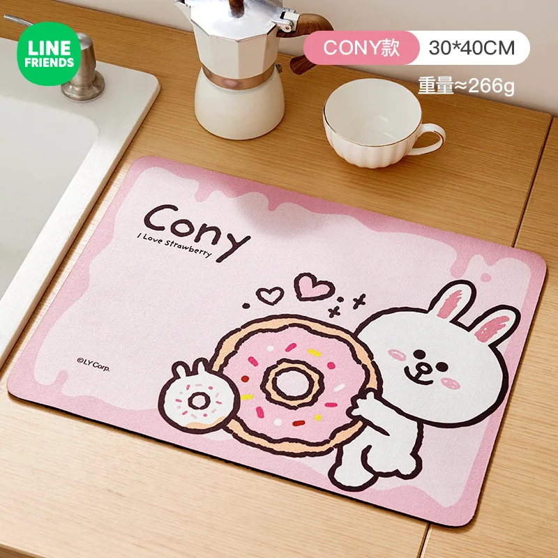 Line Friends Бурый Медведь Кони Салли Милый Мультфильм Изоляционный Коврик Kawaii