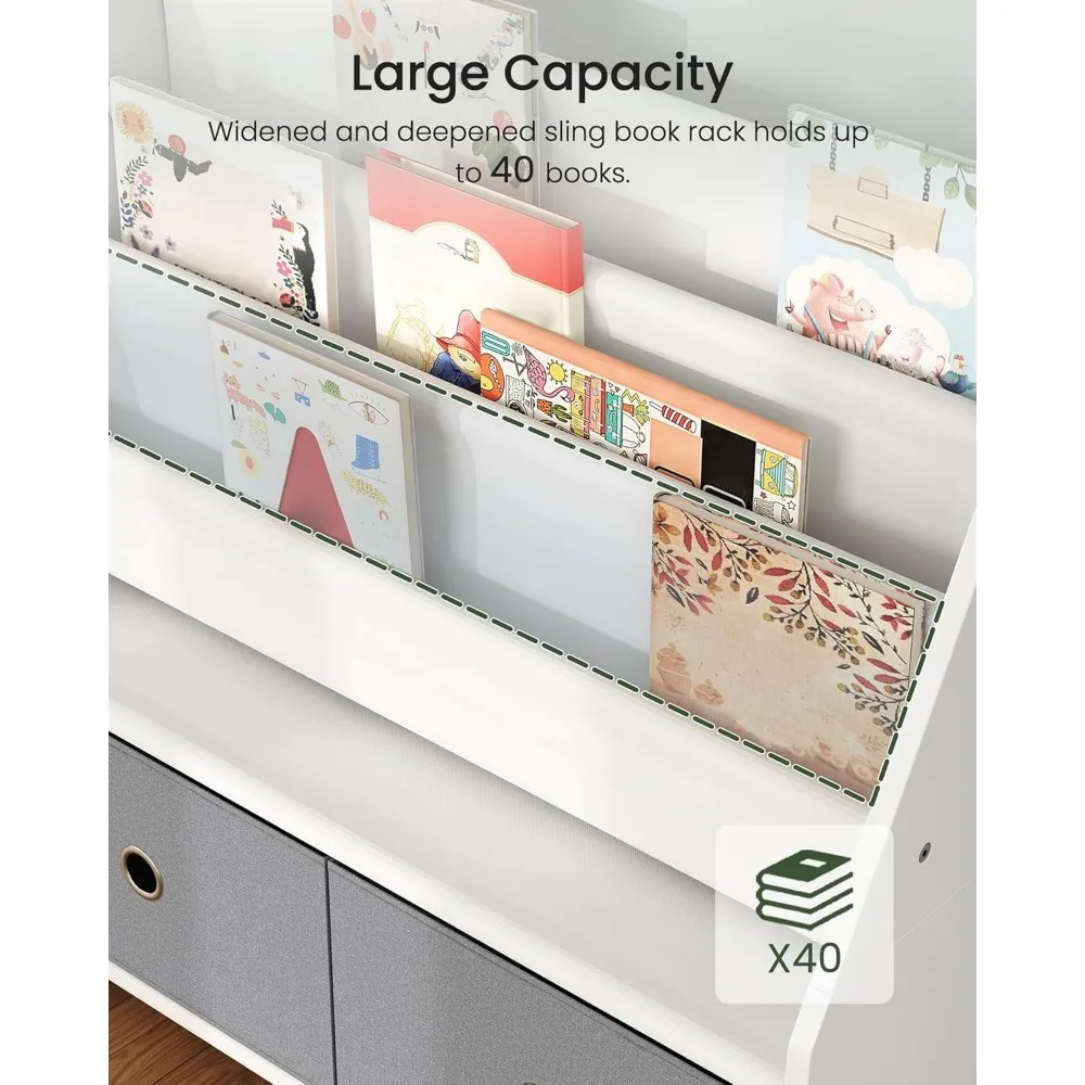 Книжная полка и хранилище игрушек 4-х уровневая для детских книг большой