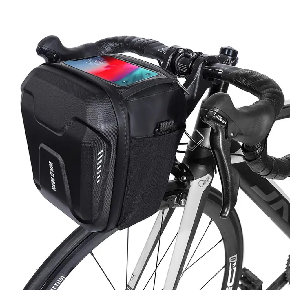 

3L Rainproof Hard Shell EVA Storage Bag Mountain Bike Handlebar Bag Biking Front Tube Frame Camera Pouch Touch-screen Basket Bag