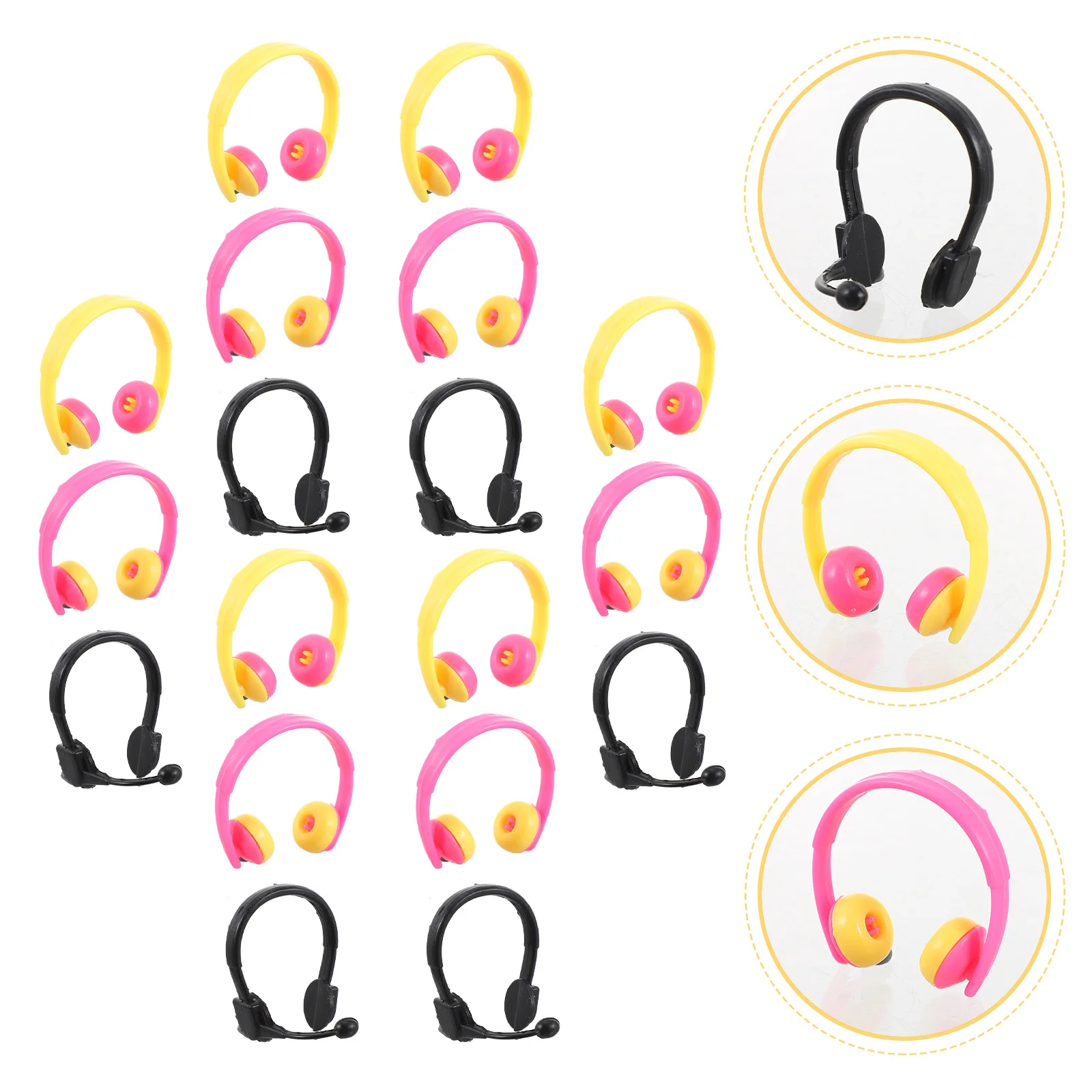 

80 Pcs Mini Sunglasses Dressing-up Earphone Roleplay Costume Hand Type Headset Props Simulation Plastic Decoration Travel