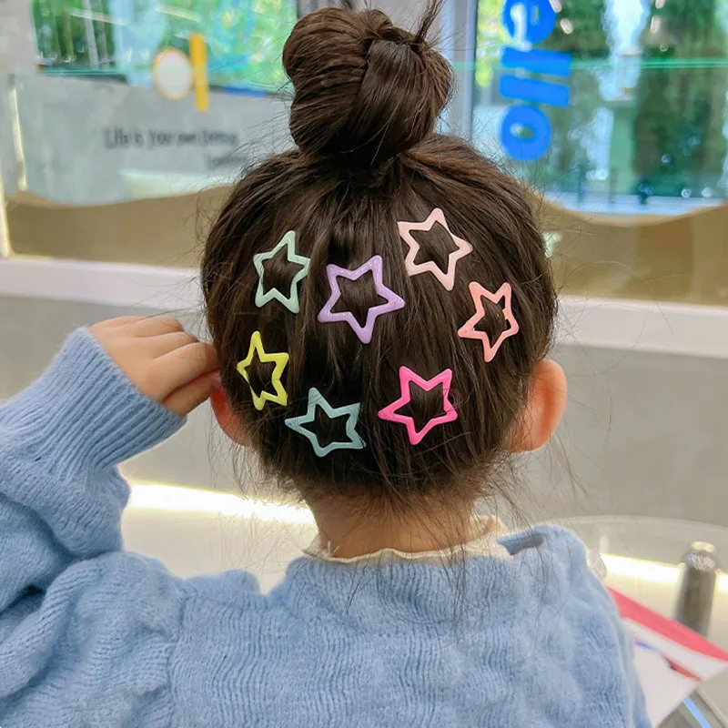 

Colorful 10pcs/Set Cute Star Waterdrop Shape Hair Clips For Girls Children Lovely Hair Decorate Hairpins Kids Hair Accessories