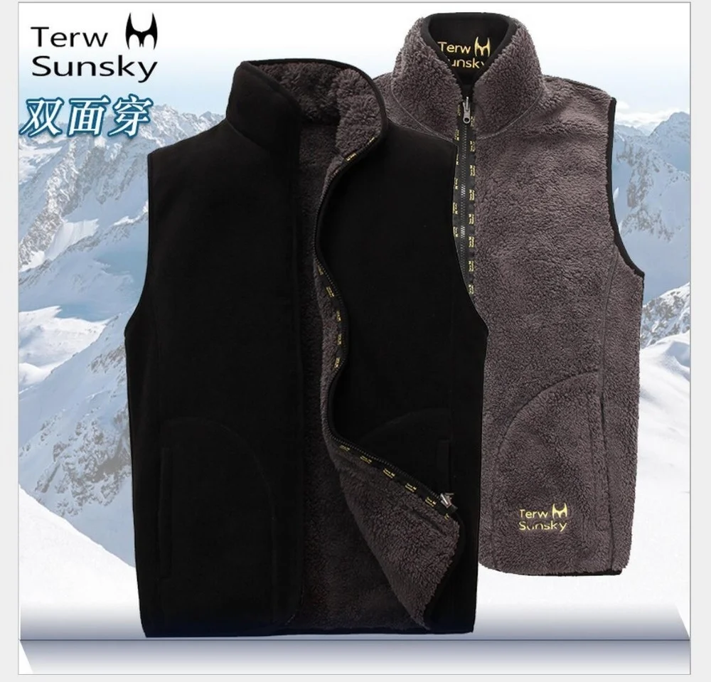 

Outdoor Trekking Skiing Double Face Wear Autumn Winter Men Women Fleece Vest High Quality Warm Clothing Thickness Sports Jacket