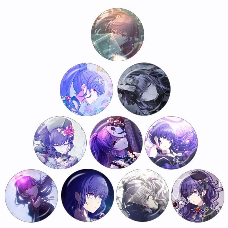 

Project SEKAI Anime Asahina Mafuyu 10 Pcs 12mm/16mm/18mm/20mm/25mm/30mm Round Photo Glass Cabochon Demo Flat Back Making Finding