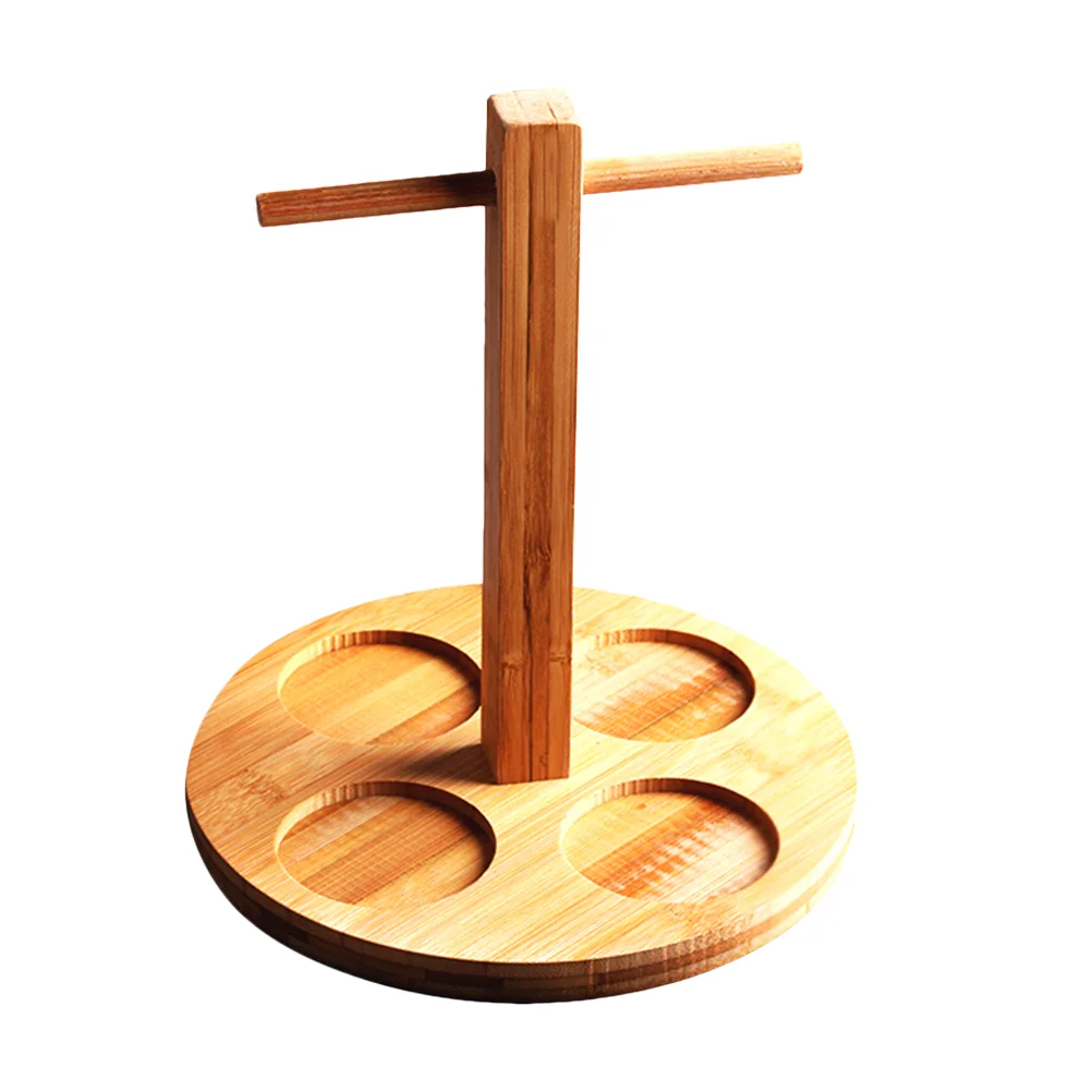 1Pc Wooden Round Cup Holder Creative Simple Cup Stand Bar Supply Khaki