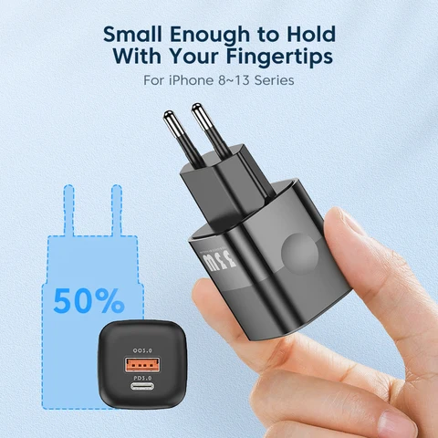 KUULAA Зарядное устройство USB C 33 Вт GaN Type C PD Быстрая зарядка для iPhone 14 13 12 11 Max Pro XS 8 7 Plus Для iPad Air 4 iPad 2021 Mini