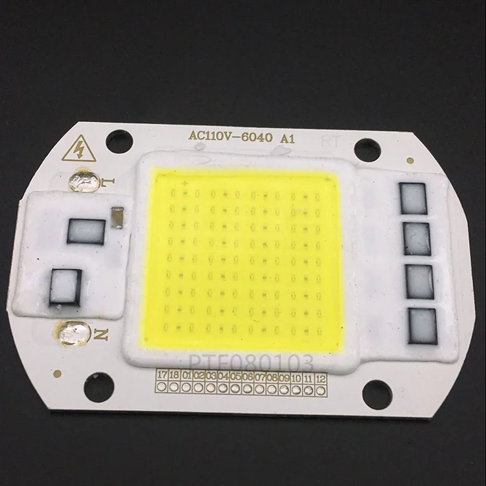 10 шт. светодиодный чип лампы COB 50 Вт 110 В 220 вход Smart IC подходит для DIY прожектор