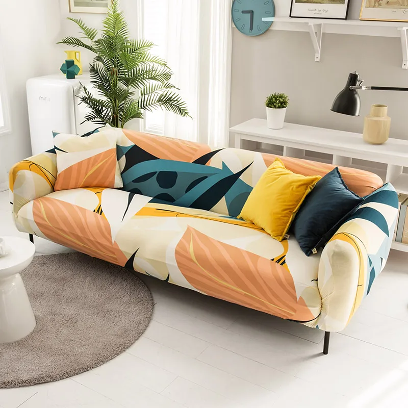 Nordic Flower Pattern Four Season Universal Sofa Cover Elastic Full Covered Dustproof for Couch Antiscratch Covers |