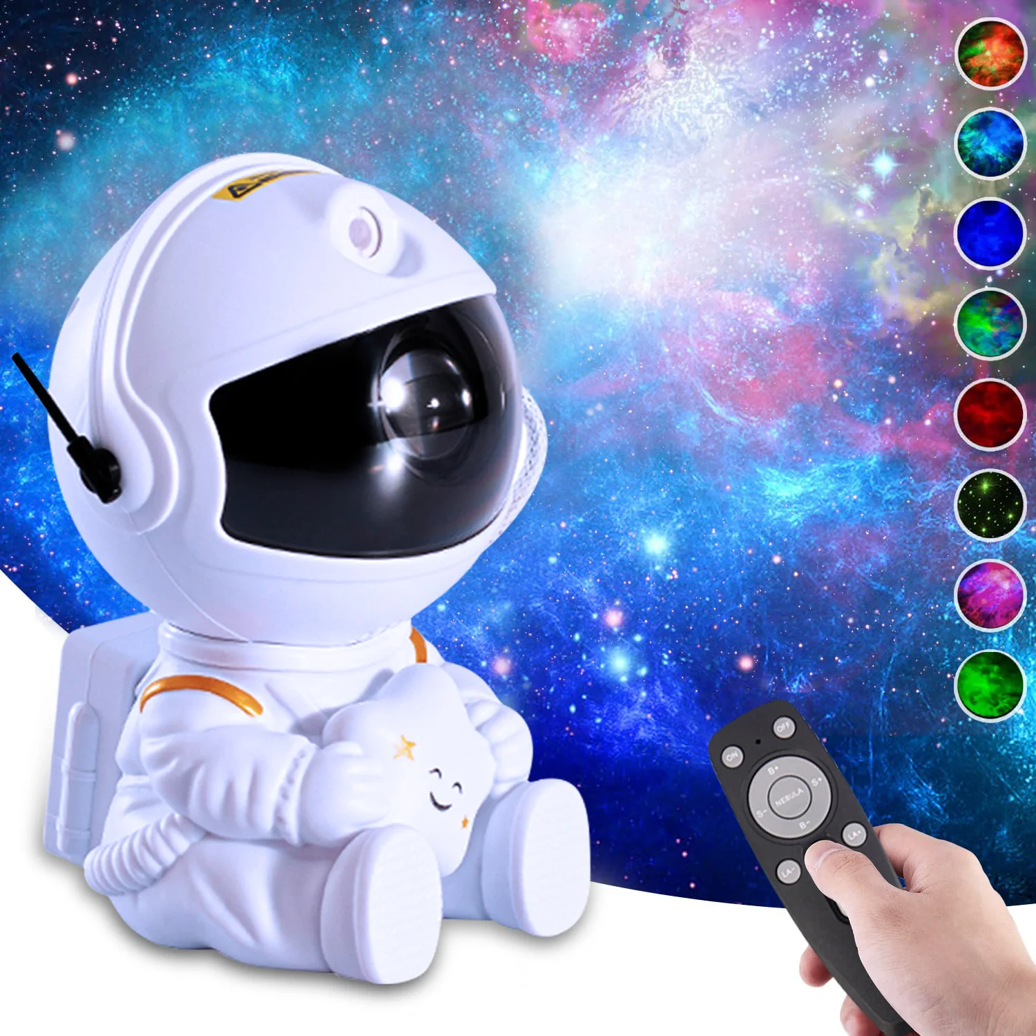 

Galaxy Star Projector Nebula Projection Lamp Astronaut Starry Night Light Home Room Decoration Bedroom Luminaires for Kids Gifts
