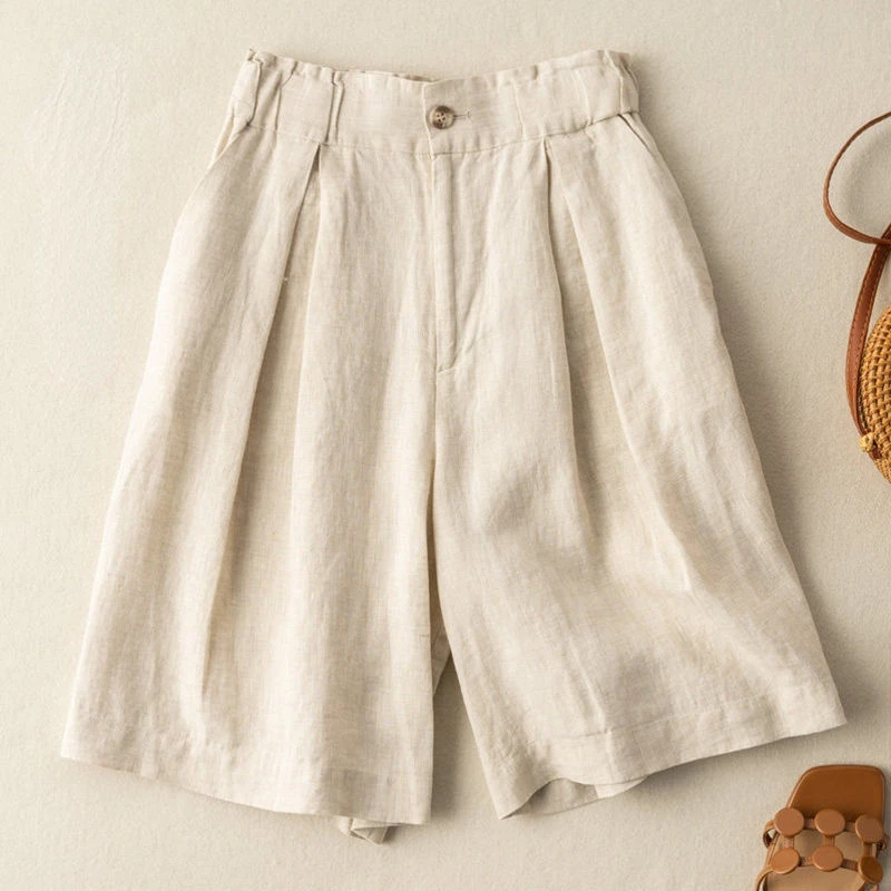 

Woman Short Pants Summer Female Loose 2023 Straight Style High Elastic Waist Sports Ladies Fashion Casual Shorts Womens Shorts