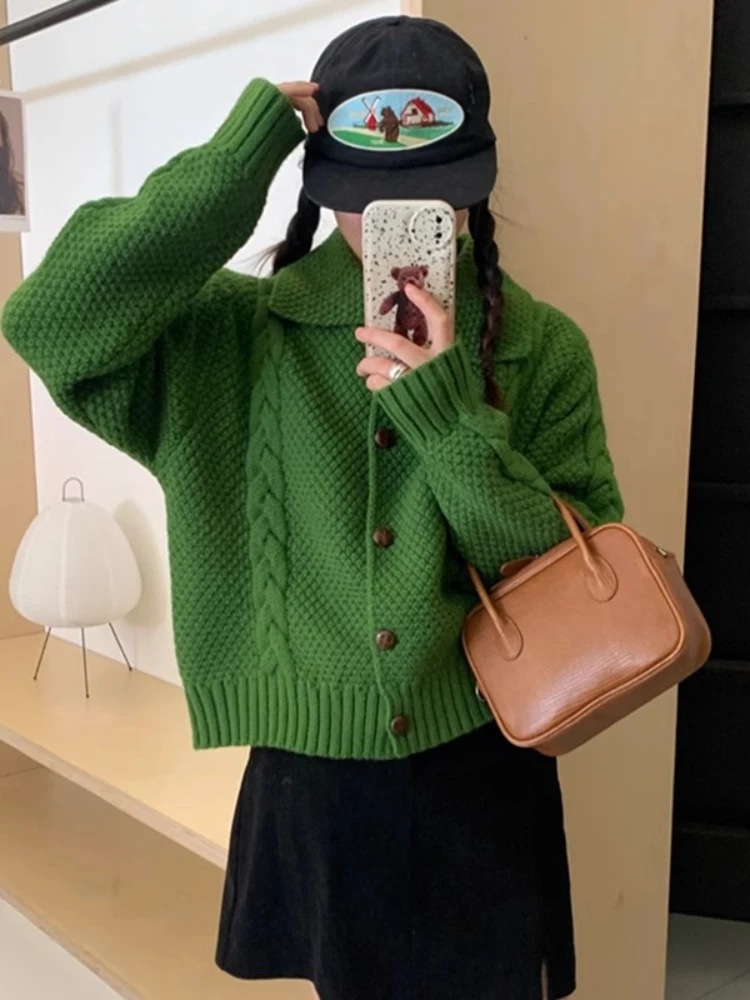 Кардиган Korobov женский в японском стиле свитер с лацканами и воском милая одежда