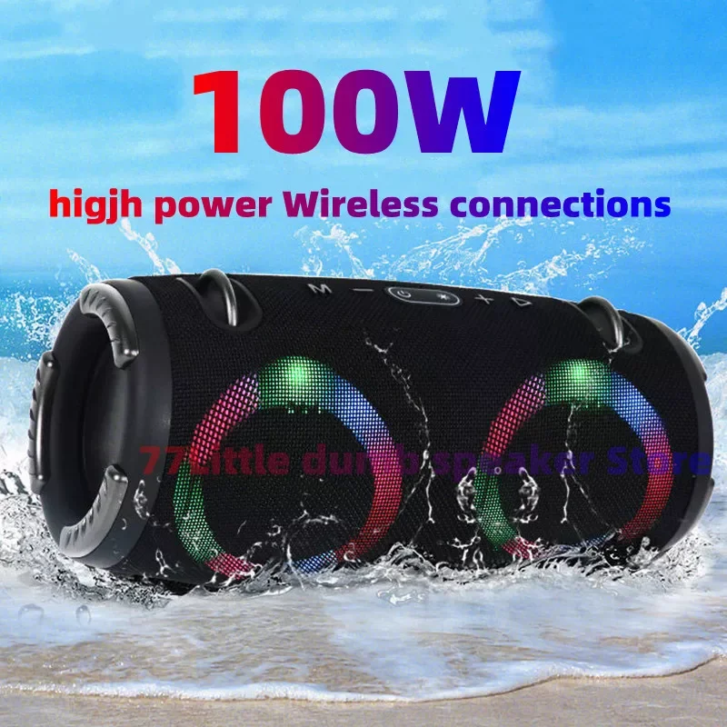 Купи High power wireless TWS subwoofer portable waterproof card speaker RGB colorful rotating flashing light bluetooth speaker за 4,178 рублей в магазине AliExpress