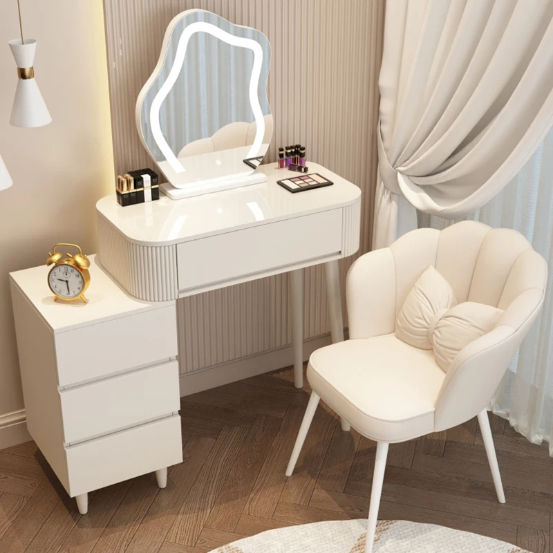 

Luxury White Dressing Table Modern Drawers Vanity Mirror Storage Dressing Table Organizer Meubles De Chambre Dresser Furniture