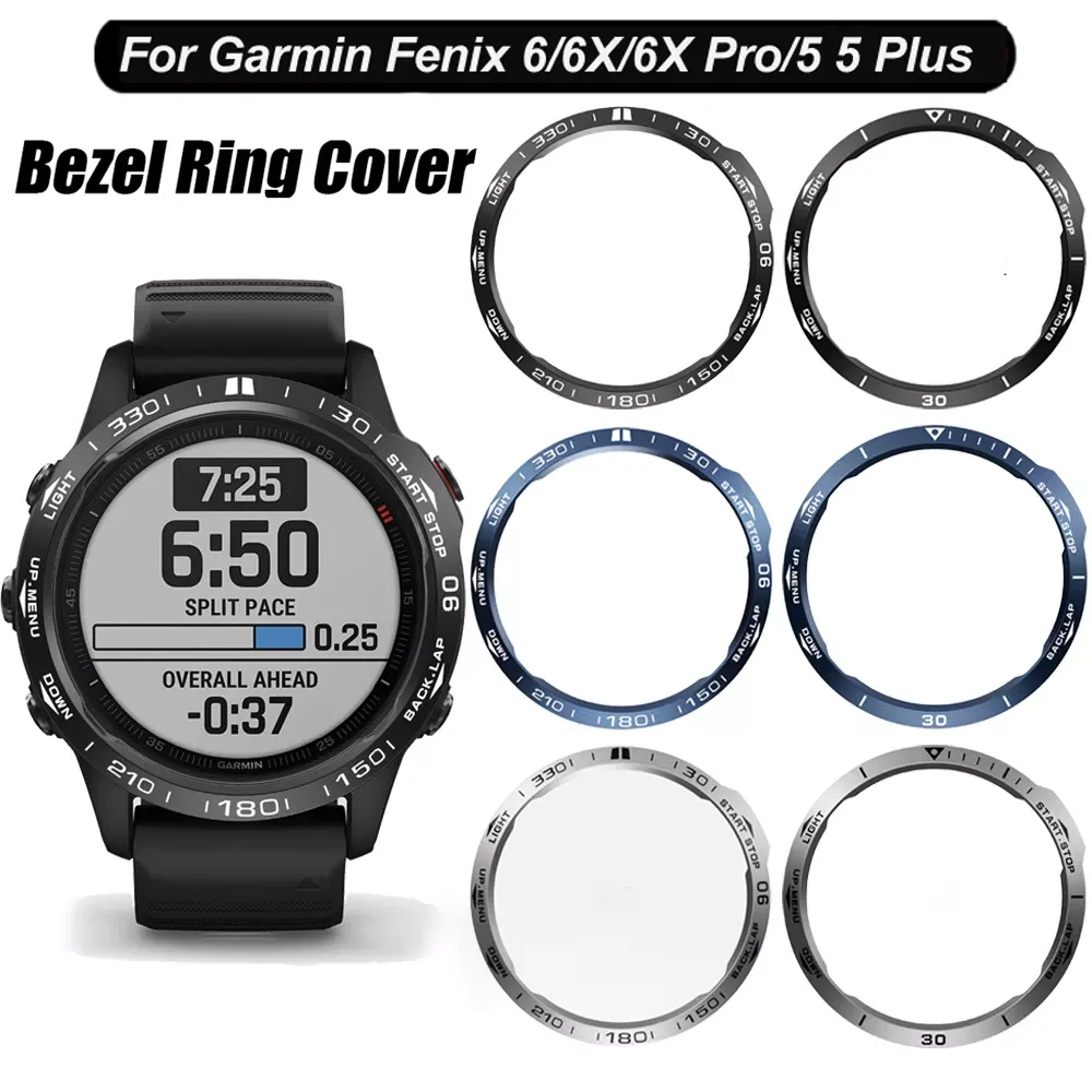 

Steel For Garmin Fenix7 7X 6 6XPro 6X Sapphire/5 Plus Bezel Rings Adhesive Anti Scratch Metal Cover Protective Watch Accessories