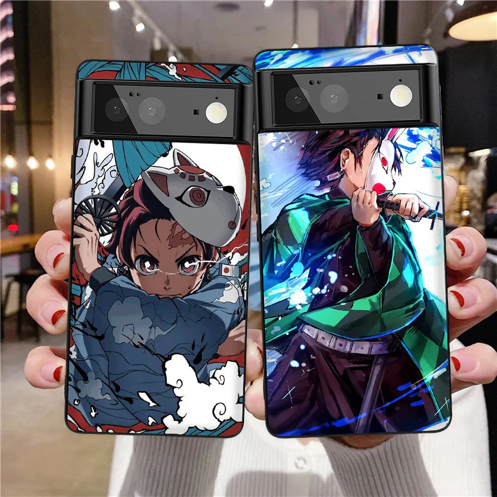 

Phone Case for Google Pixel 5 5a 5G 6 6Pro 6a 2 3 3a 4 4a XL Soft TPU Fundas Anime Ghost Slayer Covers Protection Shell