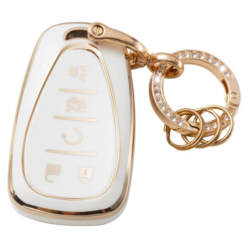 

Модный чехол из ТПУ с 5 кнопками для автомобильного ключа для Chevrolet Chevy Malibu Camaro Cruze Traverse Sonic Volt Bolt Equinox 2017-2019