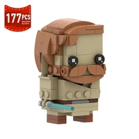 moc space wars lightsaber hero kenobi figure brickheadz building blocks action figure model assembled bricks kid toys gifts