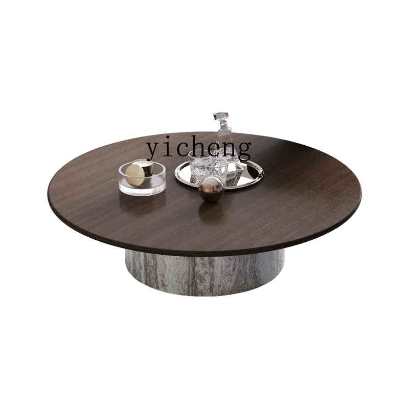 

XL French Retro round Tea Table Living Room Home Marble Coffee Table