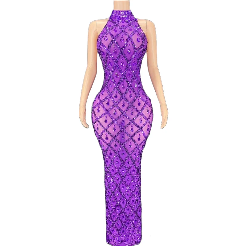 

Стразы сексуальное женское вечернее платье с блестками без рукавов для выпускного вечера